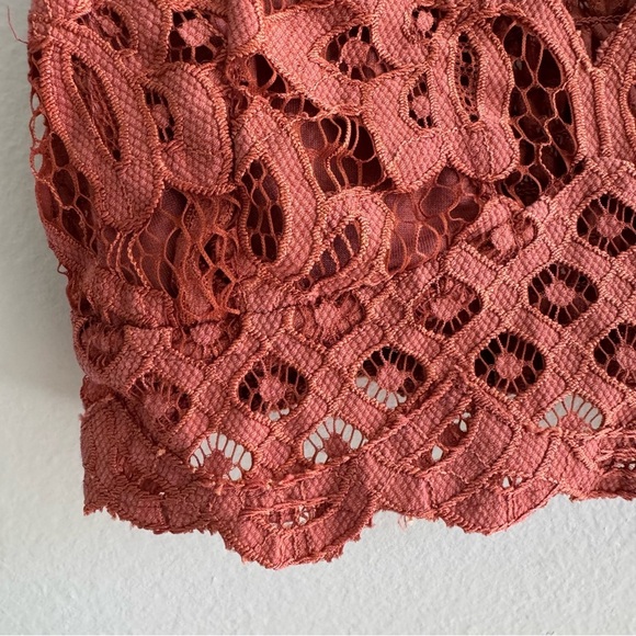 Intimately Free People Adella Lace Floral Bralette Top Copper Orange Size Small - Picture 4 of 11